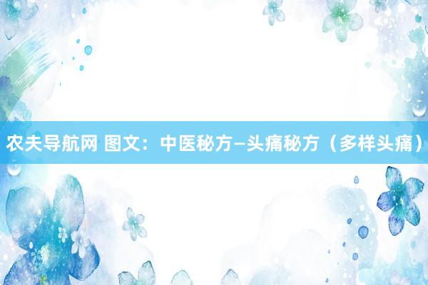 农夫导航网 图文：中医秘方—头痛秘方（多样头痛）