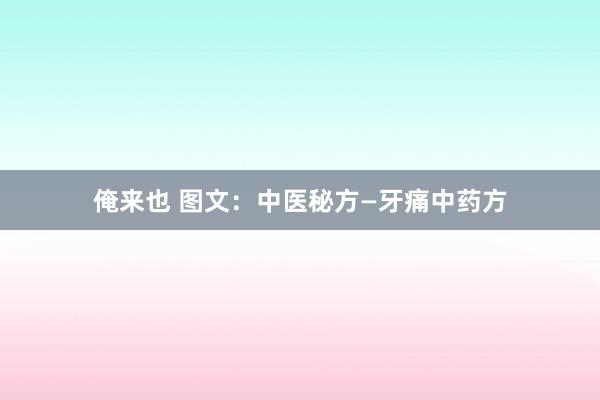 俺来也 图文：中医秘方—牙痛中药方