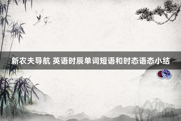 新农夫导航 英语时辰单词短语和时态语态小结