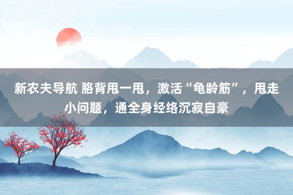 新农夫导航 胳背甩一甩，激活“龟龄筋”，甩走小问题，通全身经